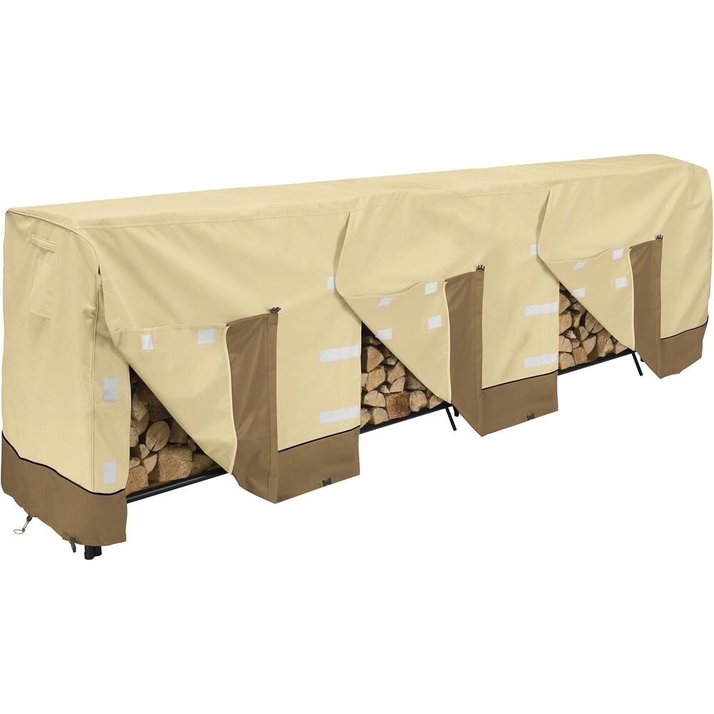 NWT Veranda Classic Accessories Water-Resistant 12 Foot Log Rack Cover, earth